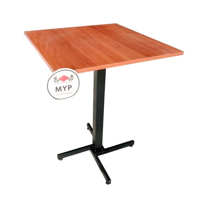 Mesa Cafetería y Bar 60x60 cm Myp Company - Mesa de Madera RH Cuadrada para Negocio Base de Acero