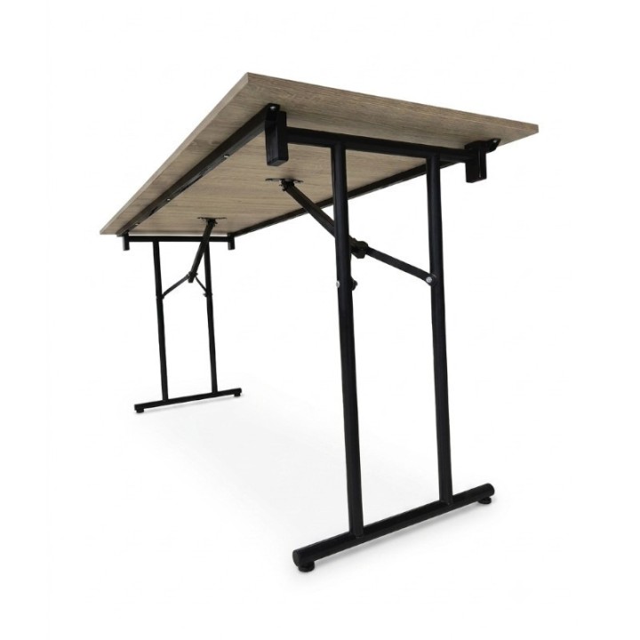 Mesa de Reuniones Apilable 180x60 cm Madera RH Negra Myp Company - Escritorio Elegante para Sala de Juntas
