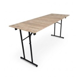 Mesa de Reuniones Apilable 180x60 cm Madera RH Negra Myp Company - Escritorio Elegante para Sala de Juntas