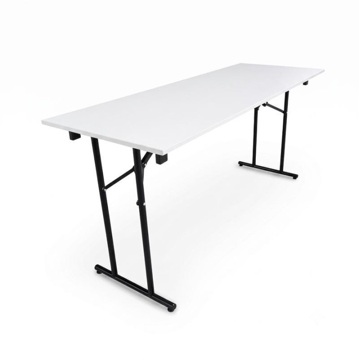 Mesa de Reuniones Apilable 180x60 cm Madera RH Negra Myp Company - Escritorio Elegante para Sala de Juntas