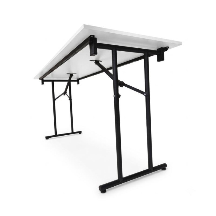 Mesa de Reuniones Apilable 180x60 cm Madera RH Negra Myp Company - Escritorio Elegante para Sala de Juntas