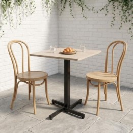 Mesa para Restaurante 80x80 Myp Company Madera RH - Mesa Cuadrada 4 Puestos Base de Acero Negra Resistente a Humedad