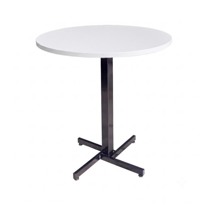 Mesa Comercial Redonda 60 cm Myp Company Comidas Rápidas - Mesa Madera RH Resistente Base Central Acero pintura al horno.
