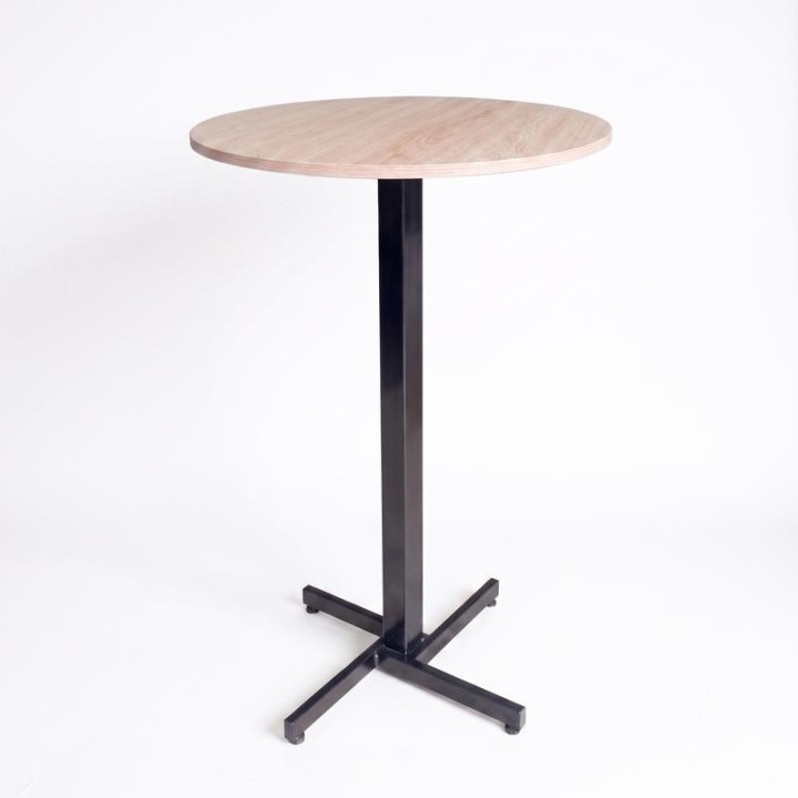Mesa Alta para Bar Redonda 60 cm Myp Company - Altura 100 cm Madera RH Cafetería Optimización de Espacios