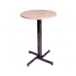 Mesa pequeña para Bar Redonda 40 cm Myp Company - Mesa Auxiliar Madera RH Discoteca Estanco Base Acero Negra