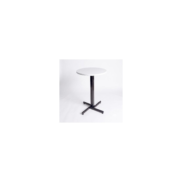 Mesa pequeña para Bar Redonda 40 cm Myp Company - Mesa Auxiliar Madera RH Discoteca Estanco Base Acero Negra