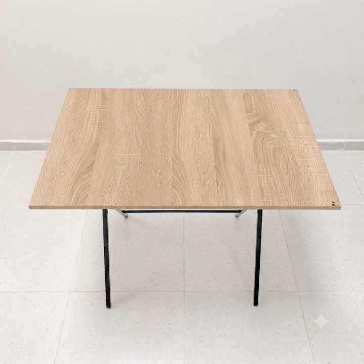 Mesa Plegable Tijera Profesional, 90cm largo, blanco y negro