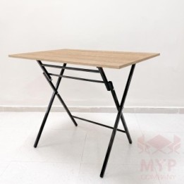 Mesa Plegable Tijera Profesional, 90cm largo, blanco y negro