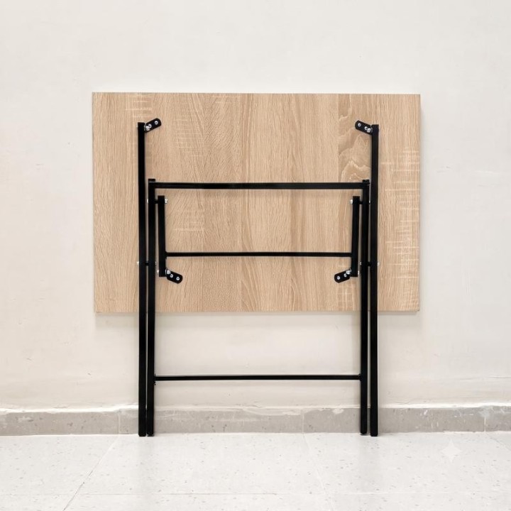 Mesa Plegable Tijera Profesional, 90cm largo, blanco y negro