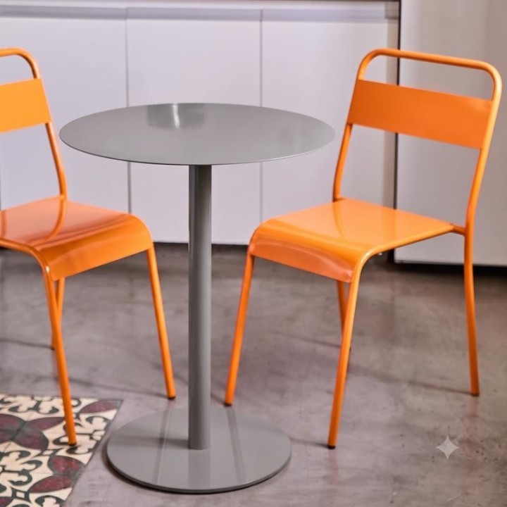 Mesa Exterior Redonda 40 cm Myp Company Acero HR - Mesa de Metal para Terraza y Bar Personalizada Fabricación Sobre Pedido