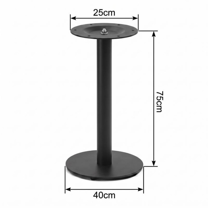 Base redonda para mesa metalica para restaurante altura 75cm, desarmable - Myp company