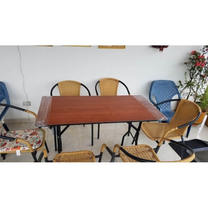 Mesa Plegable Auxiliar para Invitados Reuniones 60x120cm - MYP COMPANY