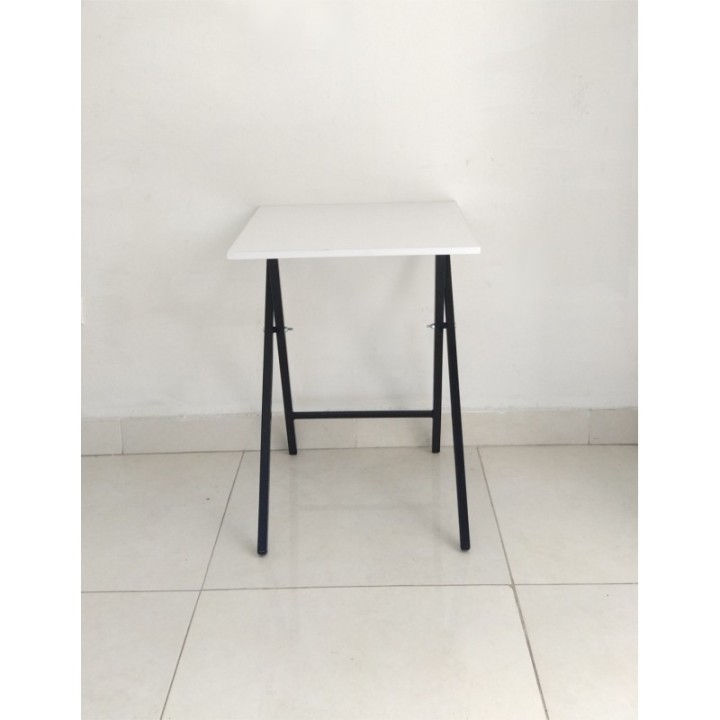 Mesita moderna auxiliar plegable para sala de 48cmX65cm Blanco-Negro