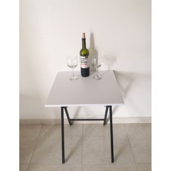 Mesita de noche moderna auxiliar plegable de 48cmX65cm(alto) Blanca