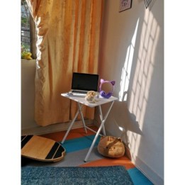 Mesita de noche moderna auxiliar plegable de 48cmX65cm(alto) Blanca