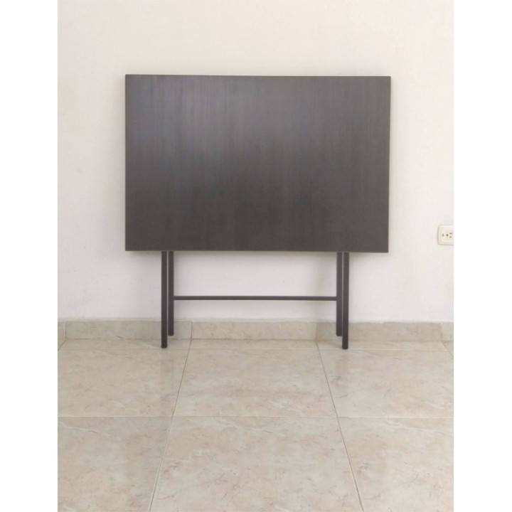 Mesa Escritorio Plegable Wengue Y Negro 90cm