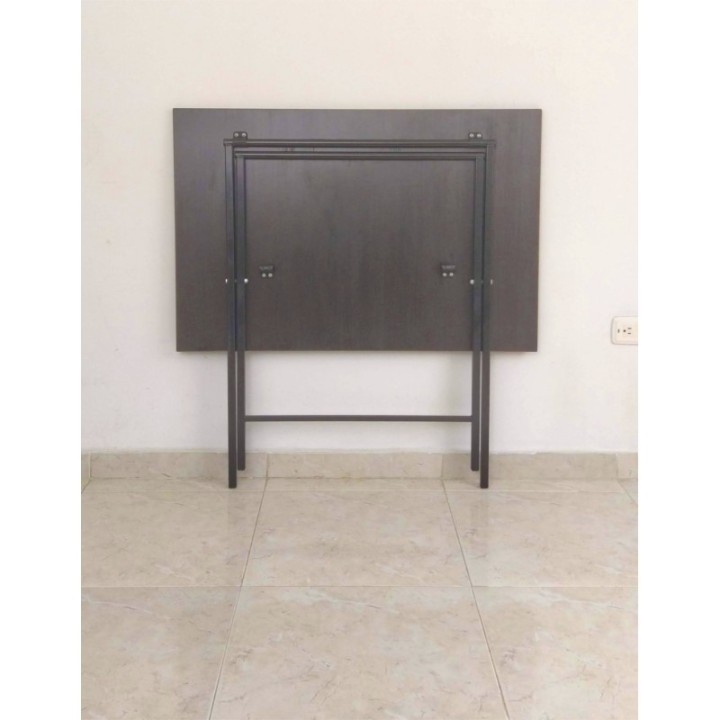 Mesa Escritorio Plegable Wengue Y Negro 90cm