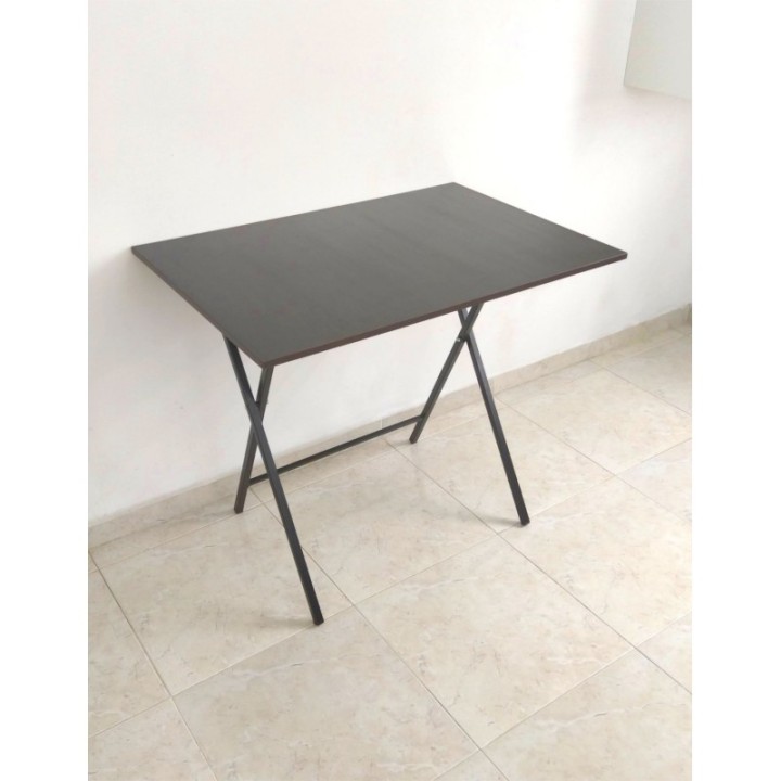 Mesa Escritorio Plegable Wengue Y Negro 90cm