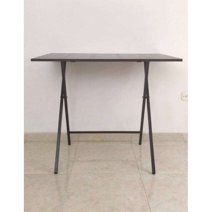 Mesa Escritorio Plegable Wengue Y Negro 90cm