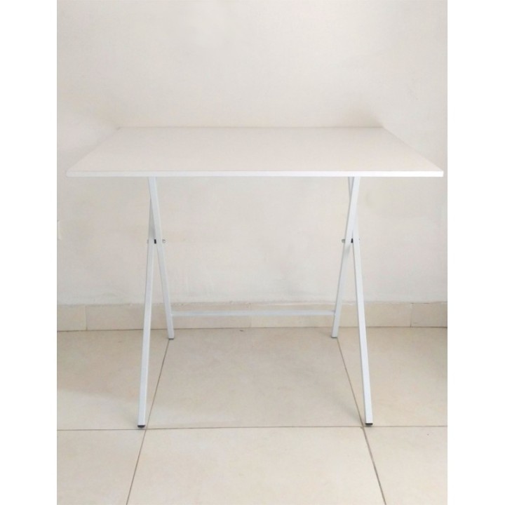 Mesa Escritorio Plegable Blanco Y Blanco 90cm