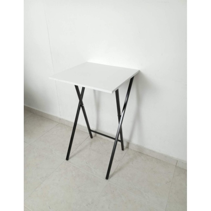 Mesa Auxiliar Plegable Blanco y Negro 48cmx45cmx75cm(alto)