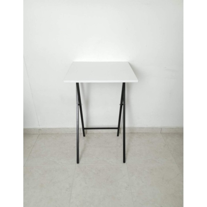 Mesa Auxiliar Plegable Blanco y Negro 48cmx45cmx75cm(alto)