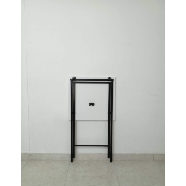 Mesa Auxiliar Plegable Blanco y Negro 48cmx45cmx75cm(alto)