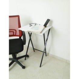 Mesa Auxiliar Plegable Blanco y Negro 48cmx45cmx75cm(alto)