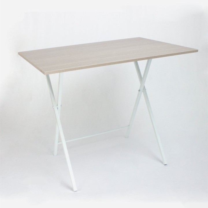 Mesa Escritorio Plegable Mallado Y Blanco 90cm