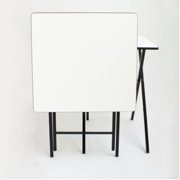 Mesa Escritorio Plegable Blanco y Negro Bn 60cm
