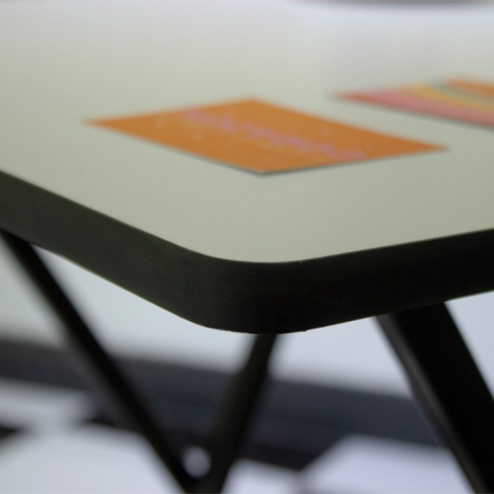 Mesa Escritorio Plegable Blanco y Negro Bn 60cm