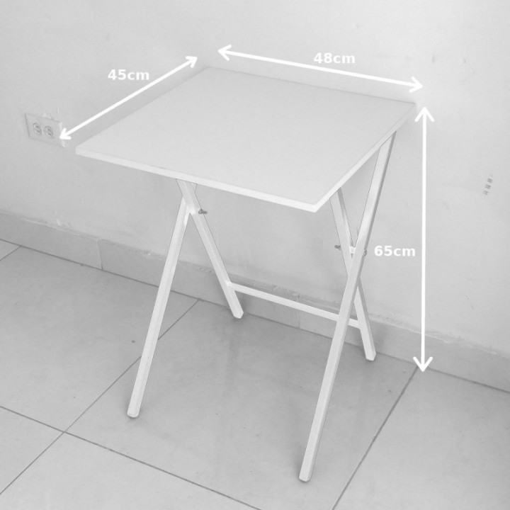 Mesita moderna auxiliar plegable para sala de 48cmX65cm Blanco-Negro