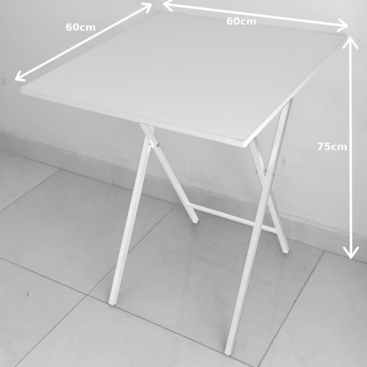 Mesa Escritorio Plegable Blanco y Negro 60cm