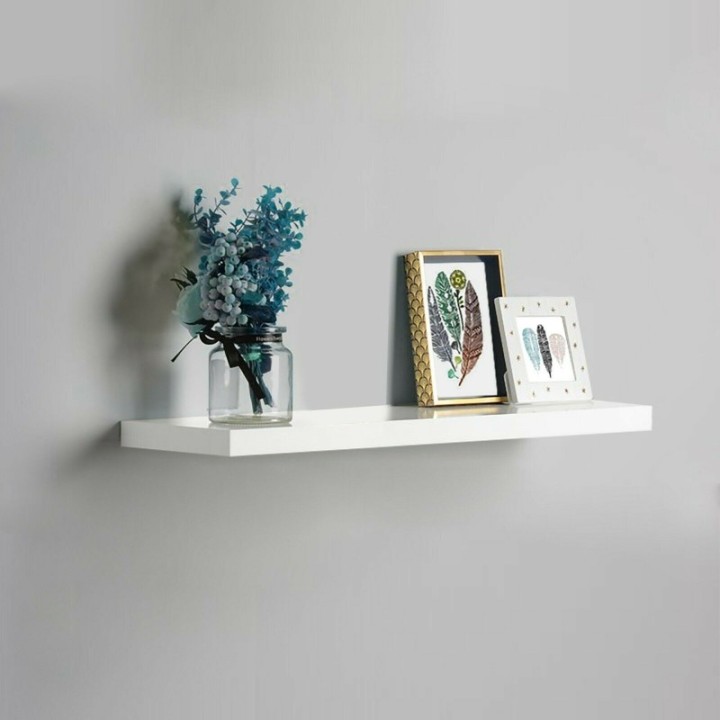Repisa en madera, blanco, 30cm largo, 10cm Fondo