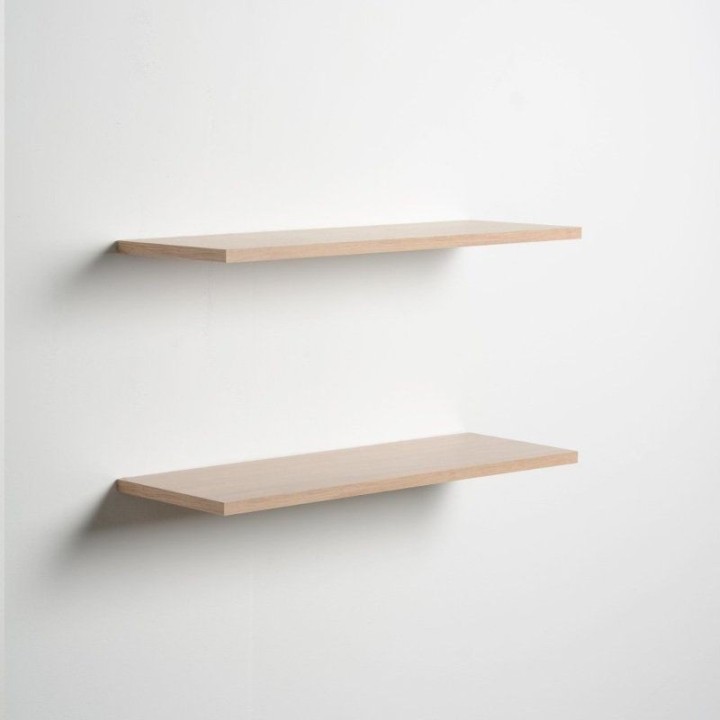 Set 2 Repisas Flotantes Modernas Madera color Tabaquillo 10cm Fondo