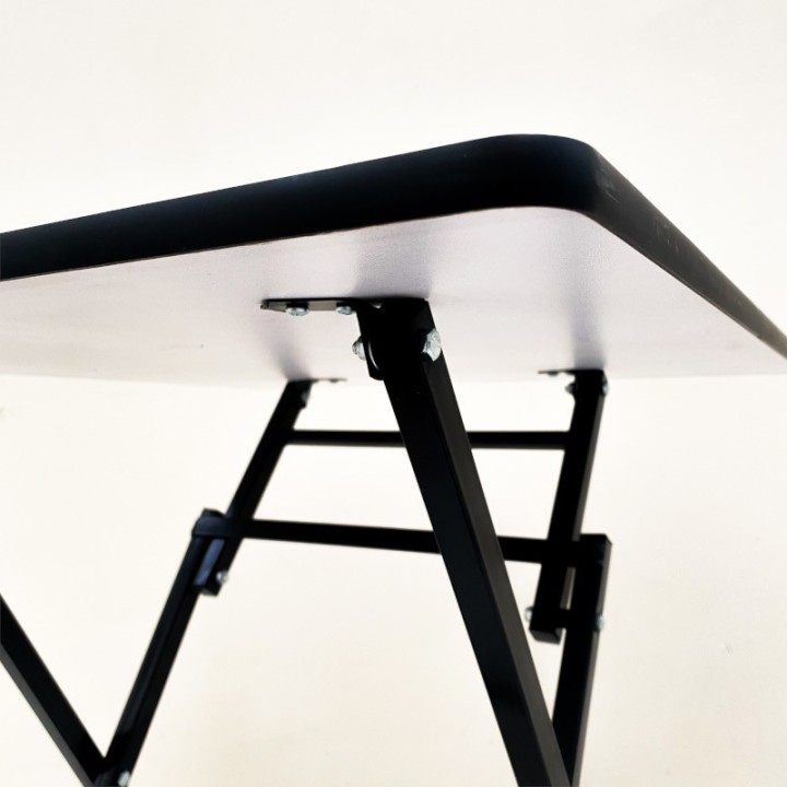 Mesa Auxiliar Tijera Profesional, 60cm largo, blanco y negro