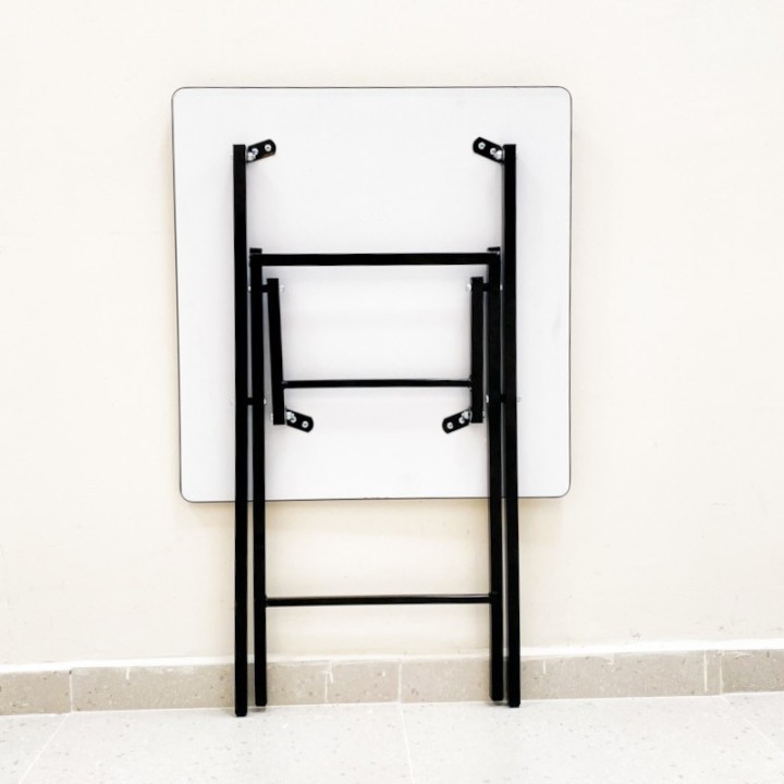 Mesa Auxiliar Tijera Profesional, 60cm largo, blanco y negro
