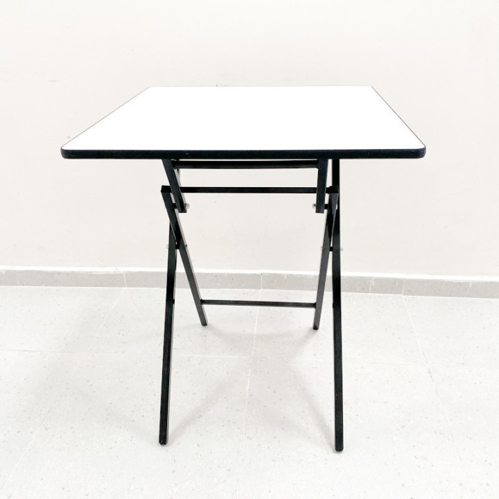 Mesa Auxiliar Tijera Profesional, 60cm largo, blanco y negro